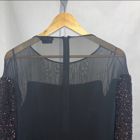 TOM FORD vintage black copper sequin ombré beaded mesh midi dress IT42 US6 NWT - Picture 9 of 15